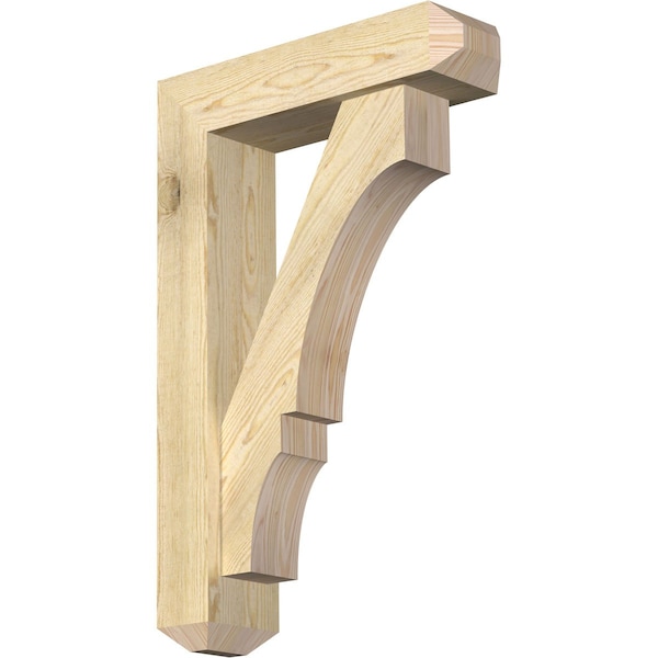 Ekena Millwork Balboa Craftsman Rough Sawn Bracket w/ Offset Brace, Douglas Fir, 6"W x 22"D x 34"H BKT0604X22X34BOA04RDF - main